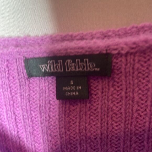 Wild Fable Ribbed Purple V Neck Sweater. Size Small. - Picture 3 of 6